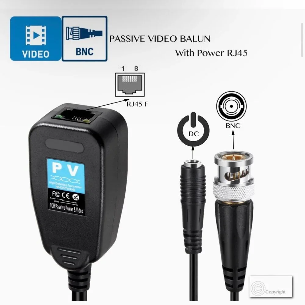 HD-CVI TVI AHD video balun Wire Conection Transmitter Bundle 9 Sets